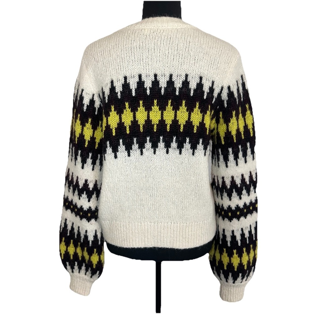 A.L.C. Women's SMALL Badgley‎ Alpaca Wool Blend Fair Isle Sweater Quiet Luxury - Picture 5 of 16